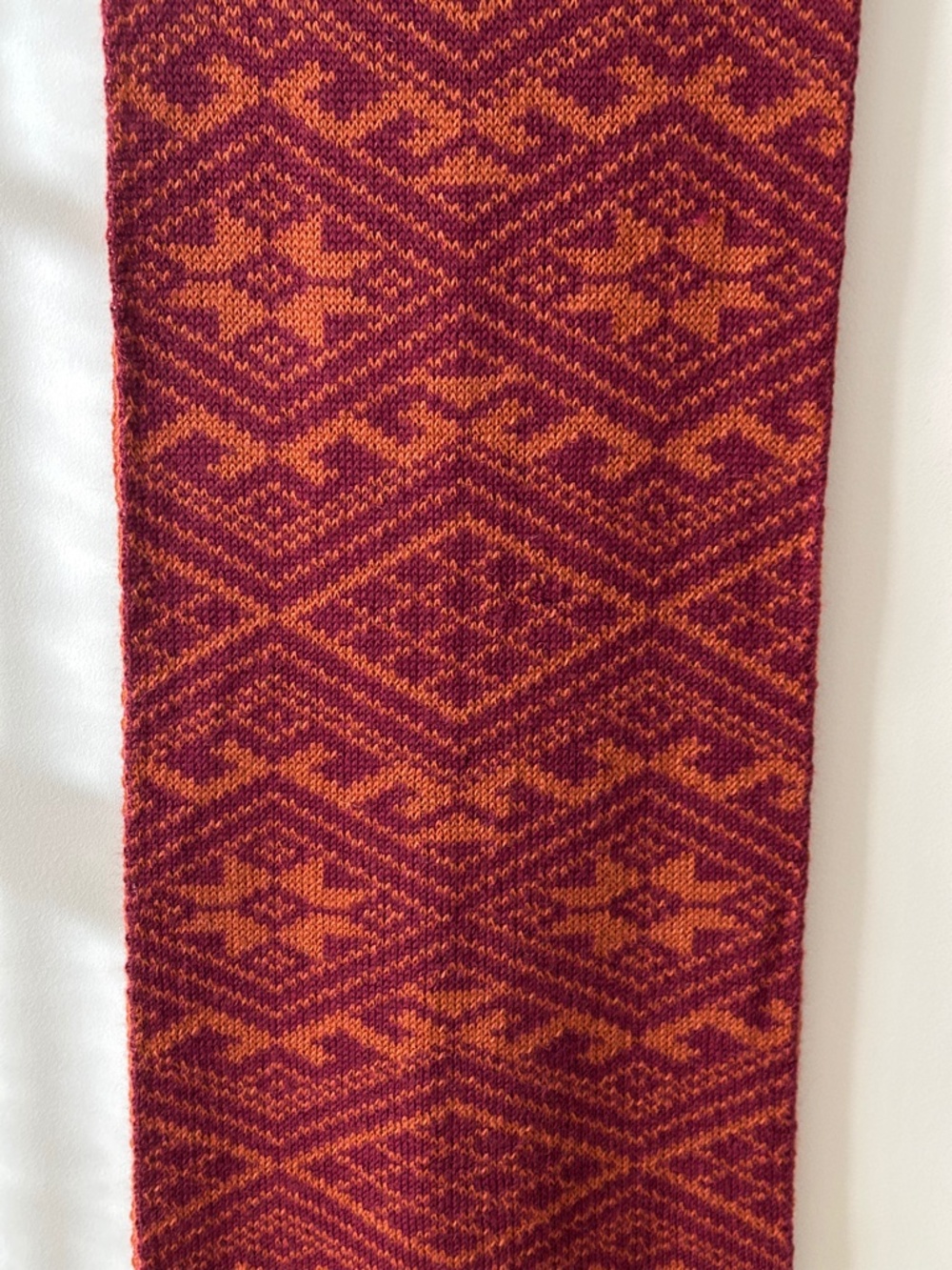 Made In Peru Alpaca Rust & Burgundy Oversized Scarf - Picture 9 of 16